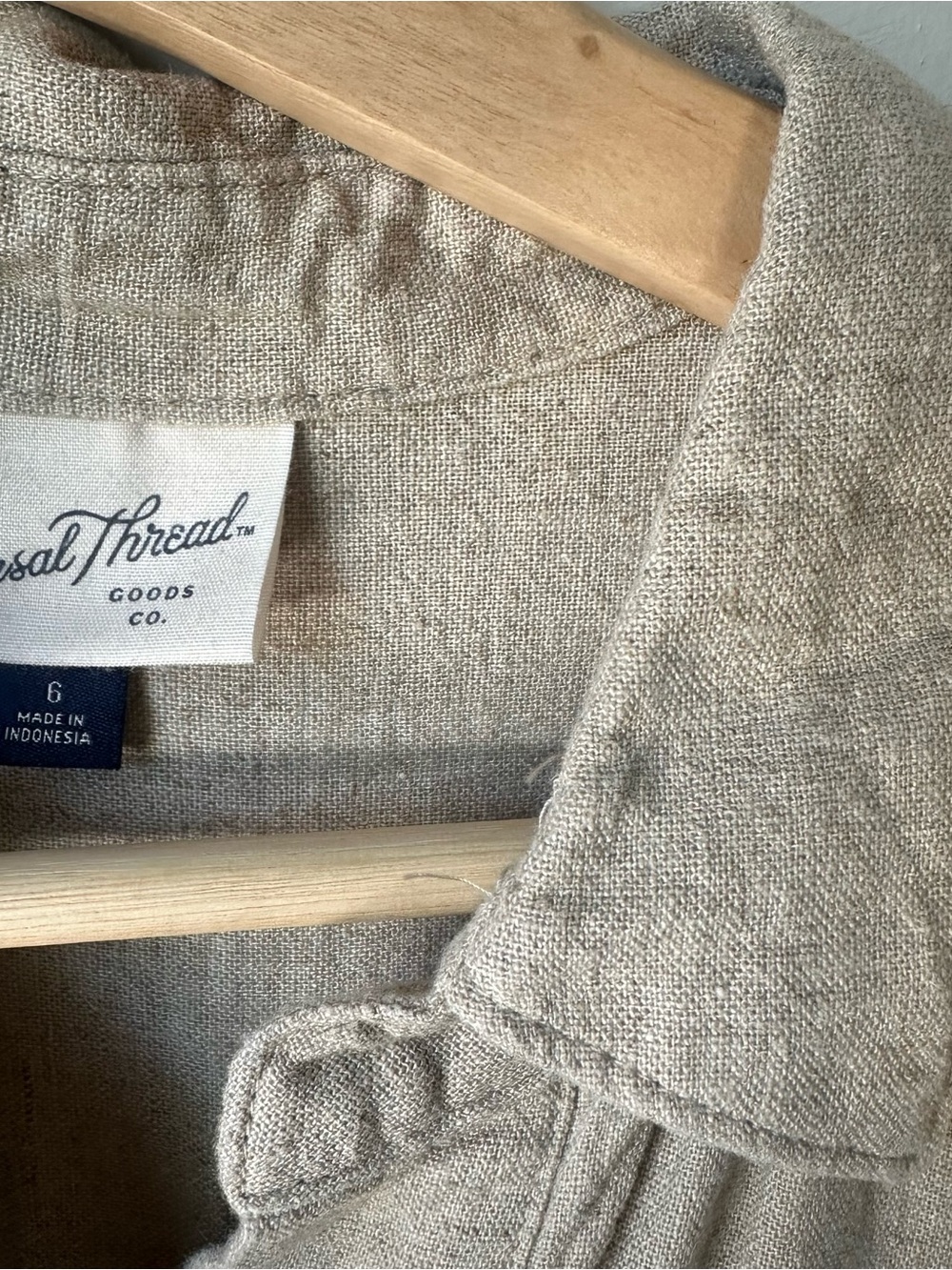 Universal Thread Neutral Linen-Cotton Button Junpsuit - Picture 3 of 4